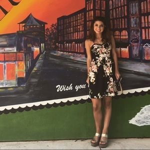 Xhilaration floral black dress size xs